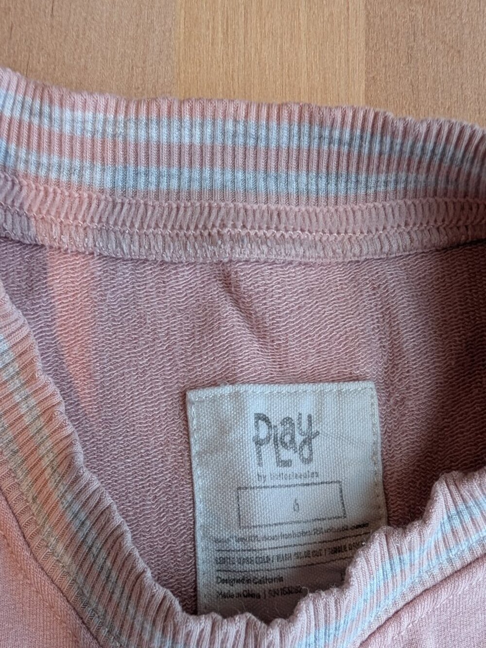Little Sleepies Play 6 Mauve Blush Pocket Crewneck Girls - Picture 2 of 2